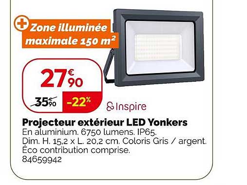 Projecteur extérieur LED Yonkers