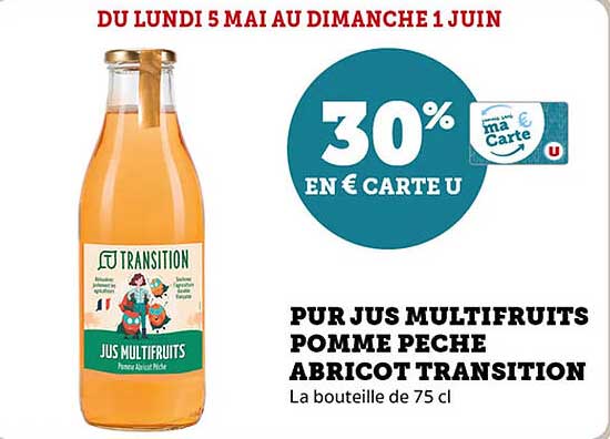 PUR JUS MULTIFRUITS POMME PECHE ABRICOT TRANSITION