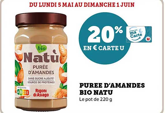 PUREE D'AMANDES BIO NATU