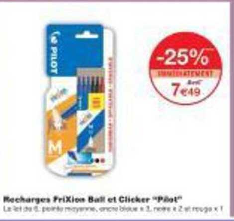 Recharges FriXion Ball et Clicker "Pilot"