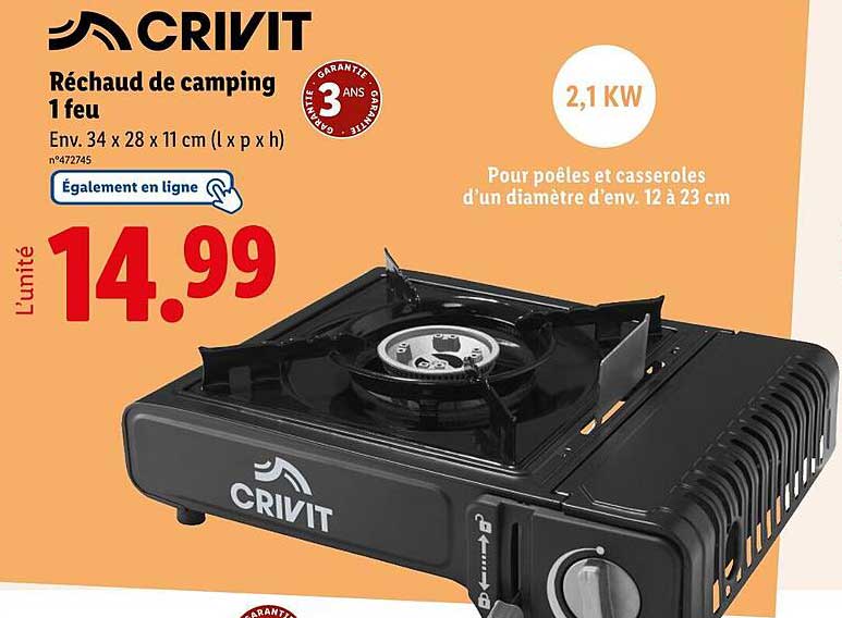 Réchaud de camping 1 feu