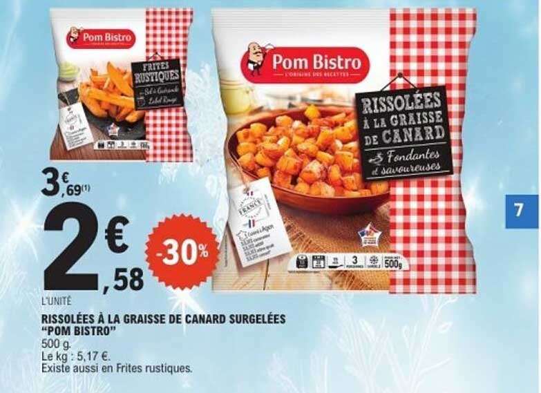 RISSOLES À LA GRAISSE DE CANARD SURGELÉES "POM BISTRO"
