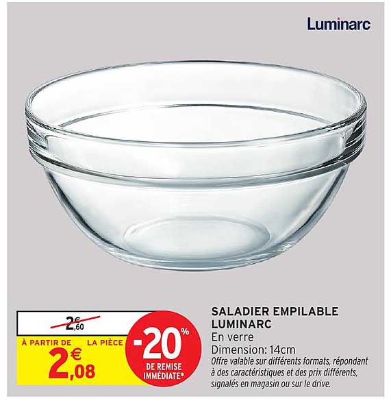 SALADIER EMPILABLE LUMINARC