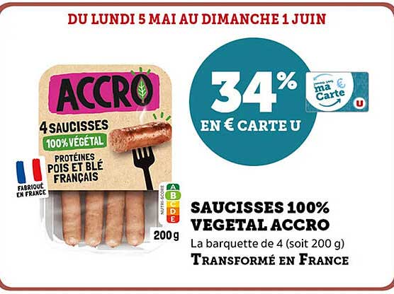 SAUCISSES 100% VEGETAL ACCRO