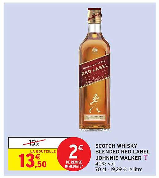 SCOTCH WHISKY BLENDED RED LABEL JOHNNIE WALKER