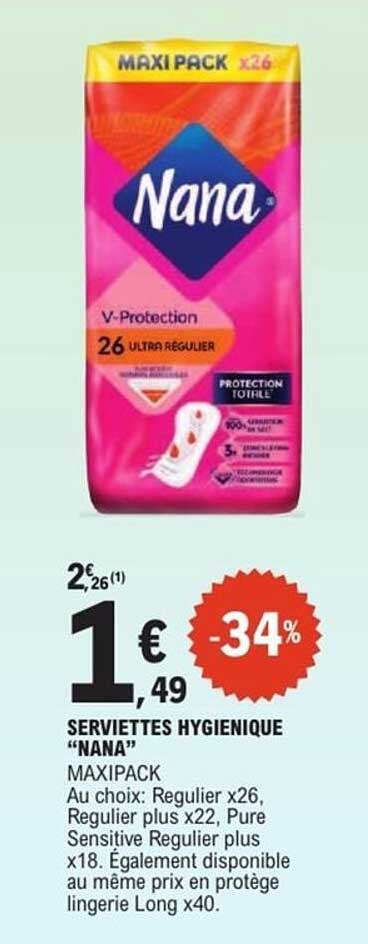 SERVETTES HYGIENIQUE “NANA”