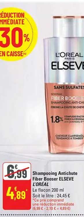 Shampooing Antichute Fiber Booster ELSEVE L'Oréal