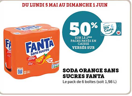 SODA ORANGE SANS SUCRES FANTA