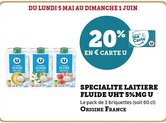 SPECIALITE LAITIERE FLUIDE UHT 5%MG U