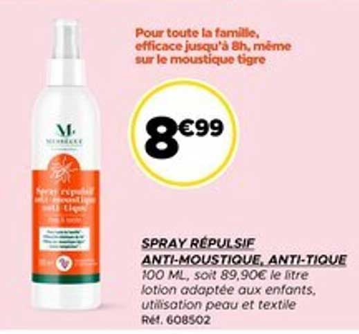 SPRAY RÉPULSIF ANTI-MOUSTIQUE, ANTI-TIQUE