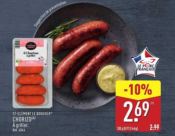ST-CLÉMENT LE BOUCHER® CHORIZO À griller