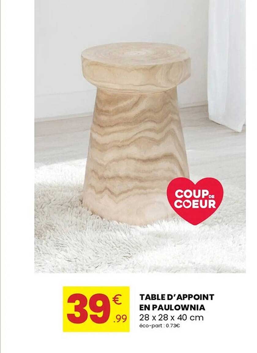 TABLE D'APPOINT EN PAULOWNIA