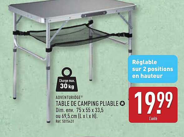 TABLE DE CAMPING PLIABLE