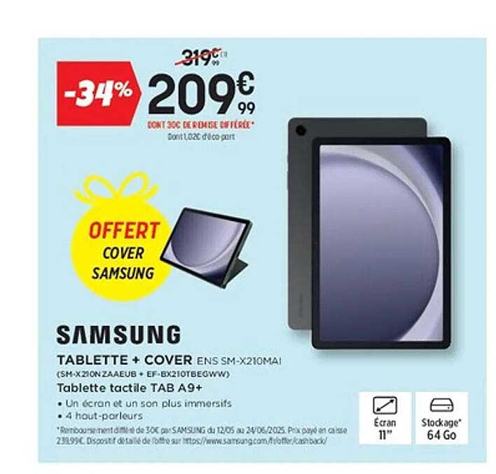 TABLETTE + COVER ENS SM-X210MAI