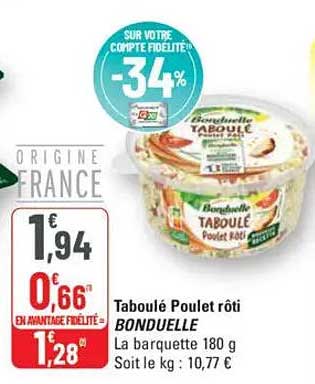 Taboulé Poulet rôti BONDUELLE