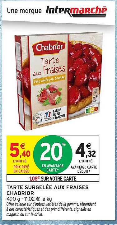 TARTE SURGELÉE AUX FRAISES CHABRIOR
