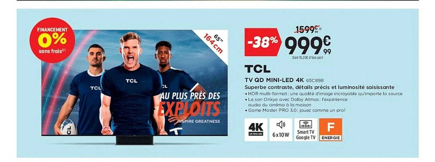 TCL TV QD MINI-LED 4K 65C898