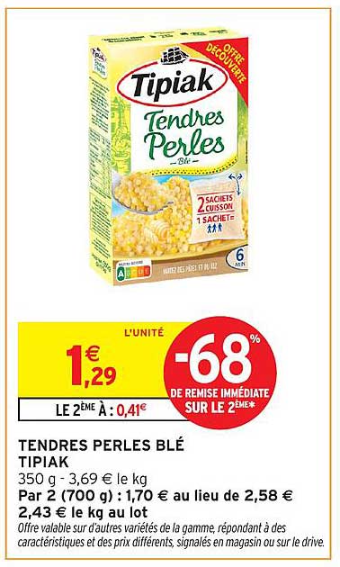 TENDRES PERLES BLÉ TIPIAK