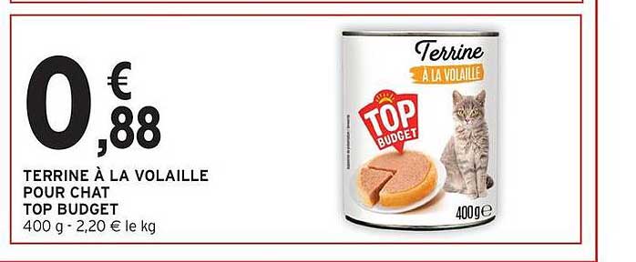 TERRINE À LA VOLAILLE POUR CHAT TOP BUDGET