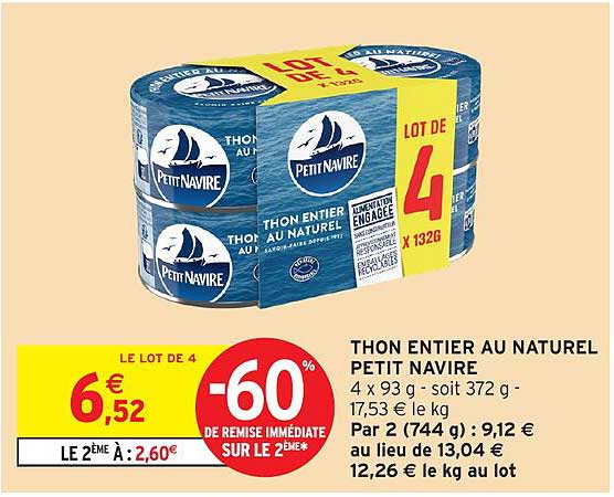 THON ENTIER AU NATUREL PETIT NAVIRE