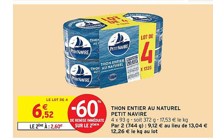 THON ENTIER AU NATUREL PETIT NAVIRE