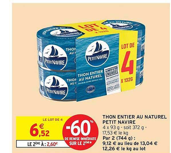 THON ENTIER AU NATUREL PETIT NAVIRE
