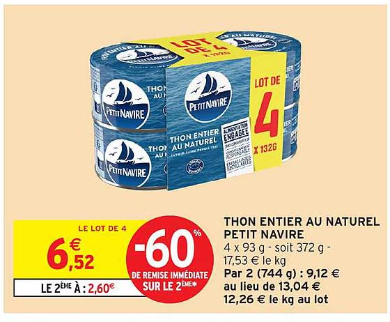 THON ENTIER AU NATUREL PETIT NAVIRE