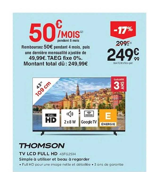 TV LCD FULL HD Thomson 43FG2S14