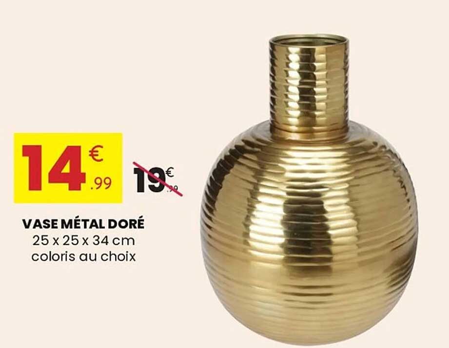 VASE MÉTAL DORÉ