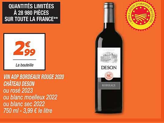VIN AOP BORDEAUX ROUGE 2020 CHÂTEAU DESON