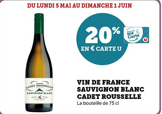 VIN DE FRANCE SAUVIGNON BLANC CADET ROUSSELLE