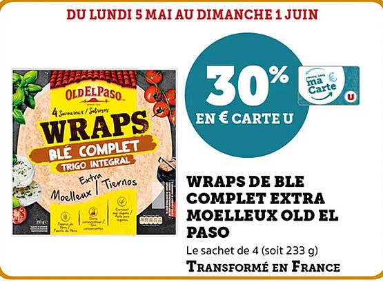 WRAPS DE BLE COMPLET EXTRA MOELLEUX OLD EL PASO