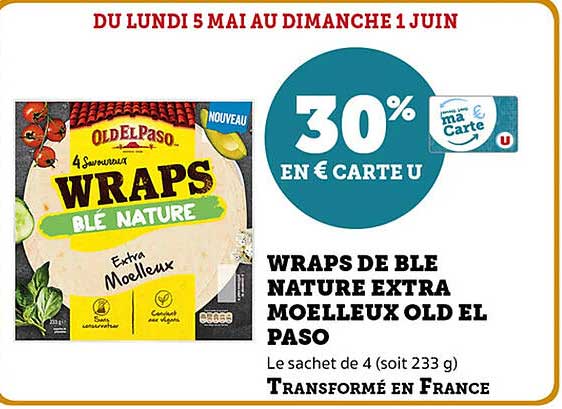 WRAPS DE BLE NATURE EXTRA MOELLEUX OLD EL PASO