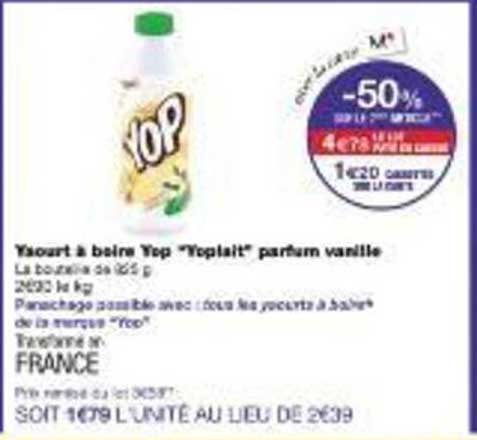 Yaourt à boire Yop "Yoplait" parfum vanille