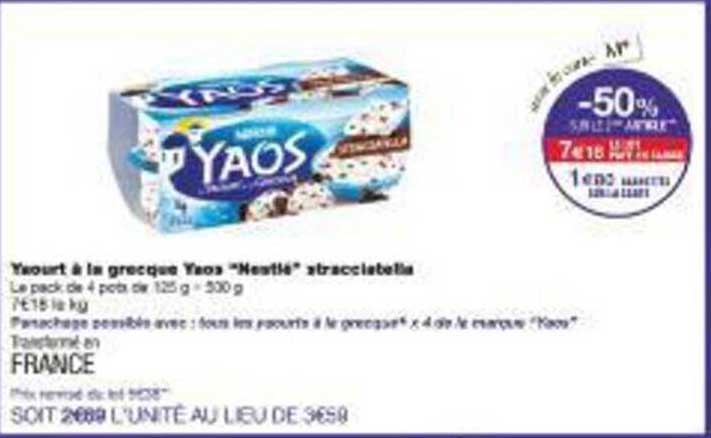 Yaourt à la grecque Yaos "Nestlé" stracciatella