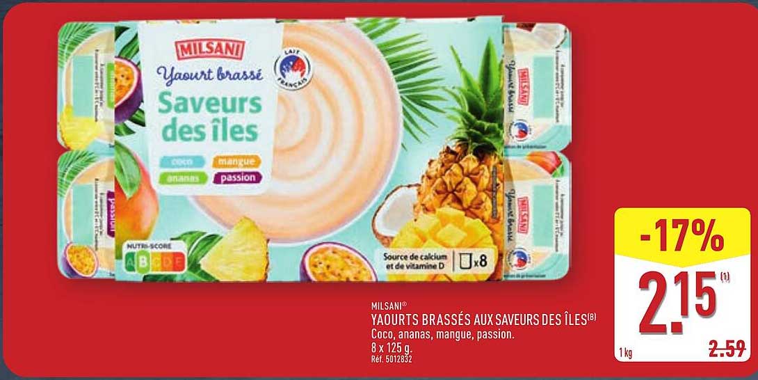 Yaourts brassés aux saveurs des îles