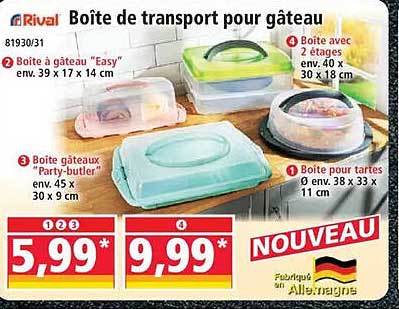 Boîte de transport pour gâteau