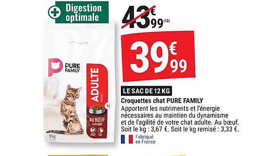 Croquettes chat PURE FAMILY