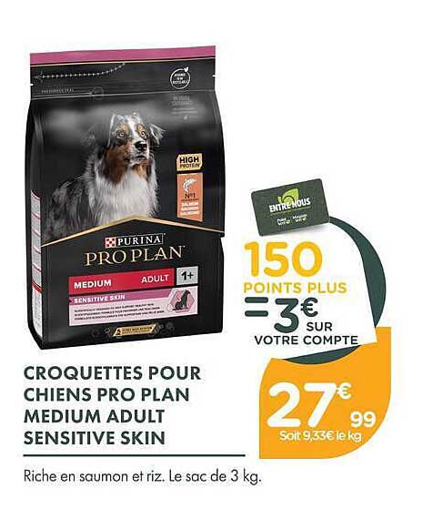 CROQUETTES POUR CHIENS PRO PLAN MEDIUM ADULT SENSITIVE SKIN
