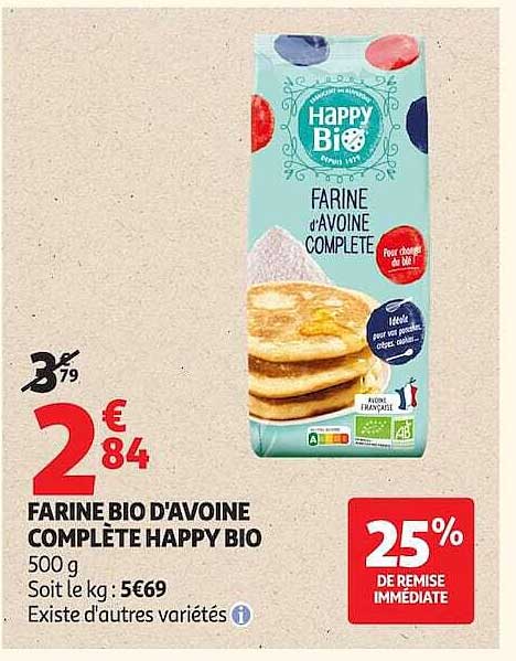 FARINE BIO D'AVOINE COMPLETE HAPPY BIO