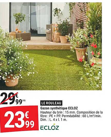 LE ROULEAU Gazon synthétique ECLOZ