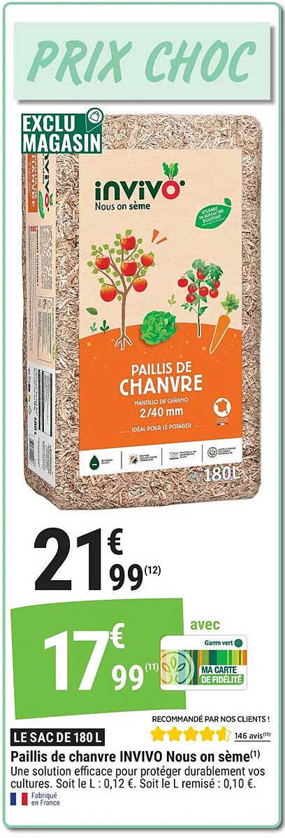 Paillis de chanvre INVIVO Nous on sème
