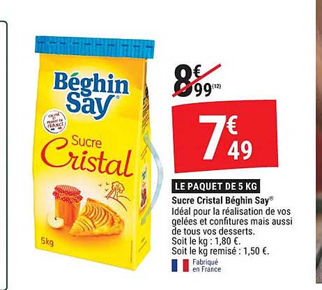 Sucre Cristal Béghin Say