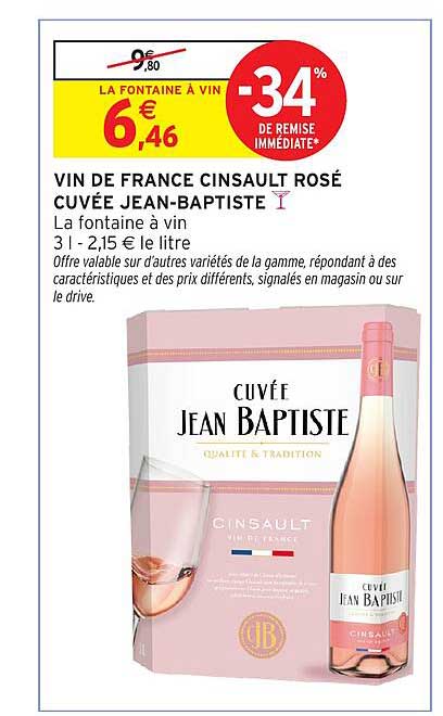 VIN DE FRANCE CINSAULT ROSÉ CUVÉE JEAN-BAPTISTE