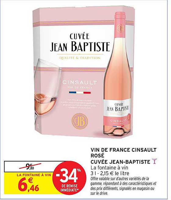VIN DE FRANCE CINSAULT ROSÉ CUVÉE JEAN-BAPTISTE