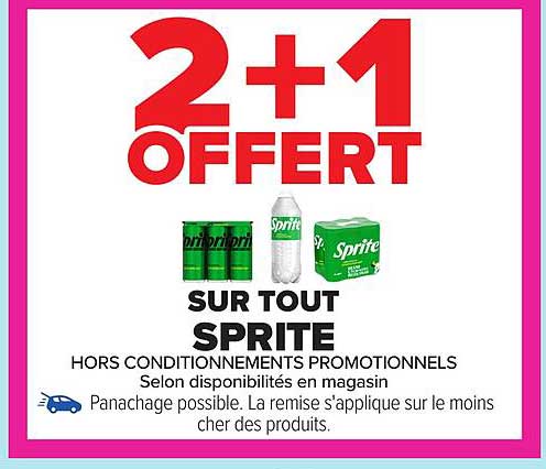 2+1 OFFERT SUR TOUT SPRITE