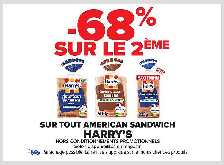 -68% SUR LE 2ÈME SUR TOUT AMERICAN SANDWICH HARRY'S