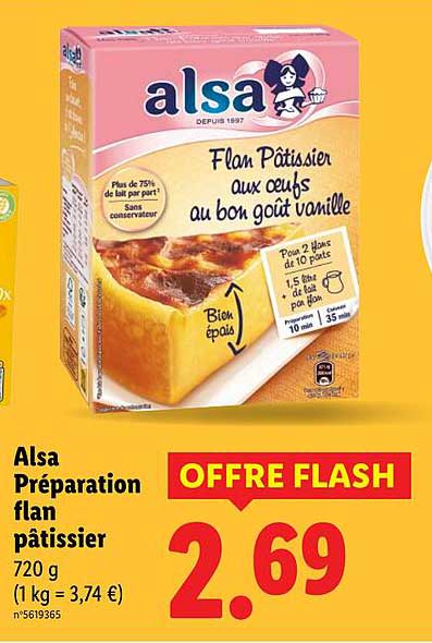 Alsa Préparation flan pâtissier