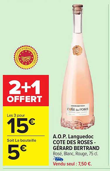 A.O.P. Languedoc COTE DES ROSES - GÉRARD BERTRAND