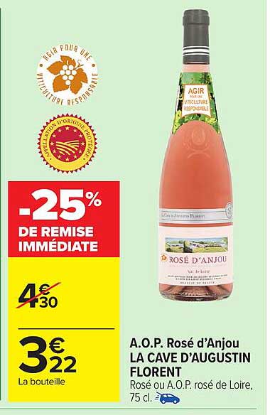 A.O.P. Rosé d'Anjou LA CAVE D'AUGUSTIN FLORENT